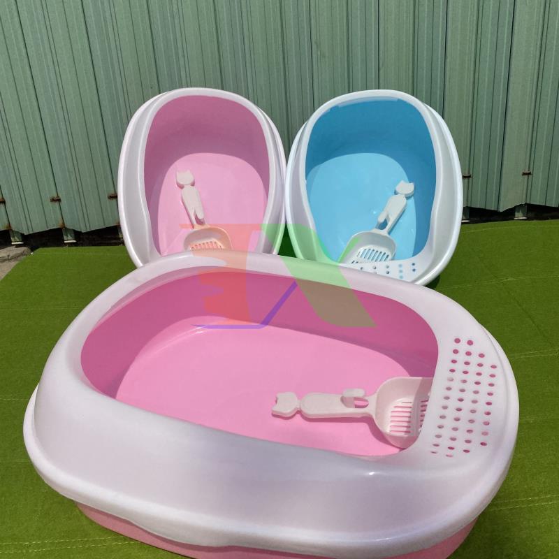 Khay vệ sinh Chó Mèo ECS-PET có ván giậm (Size S), Chậu cát vệ sinh Thú cưng Vật nuôi