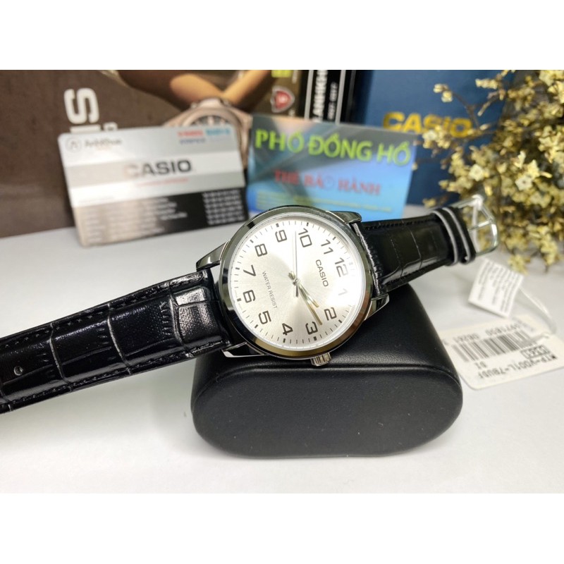 Đồng hồ nam dây da Casio chính hãng Anh Khuê MTP-V001L-7BUDF