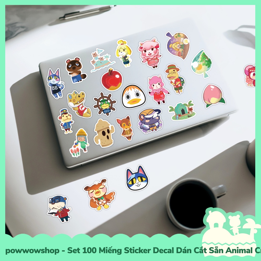[Sẵn VN - Hỏa Tốc] Set 100 Miếng Sticker Decal Cắt Sẵn DIY Dán Trang Trí Vật Dụng Mẫu Game Animal Crossing New Horizons
