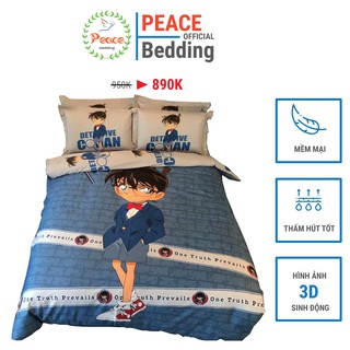 Bộ Chăn Ga Gối Mẫu Conan Cotton 100% Siêu Mền Mịn Cao Cấp