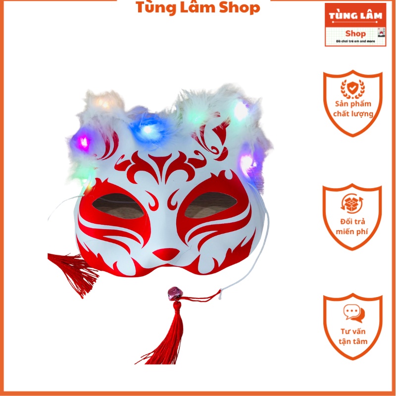 Mặt nạ Hồ Ly có đèn nháy 3 chế độ cực đẹp để Cosplay và chơi Trung Thu