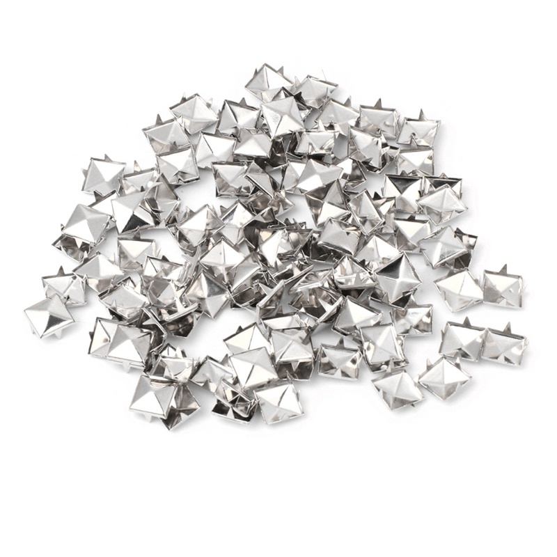 Set 100 đinh tán vuông bằng kim loại dùng để trang trí quần áo