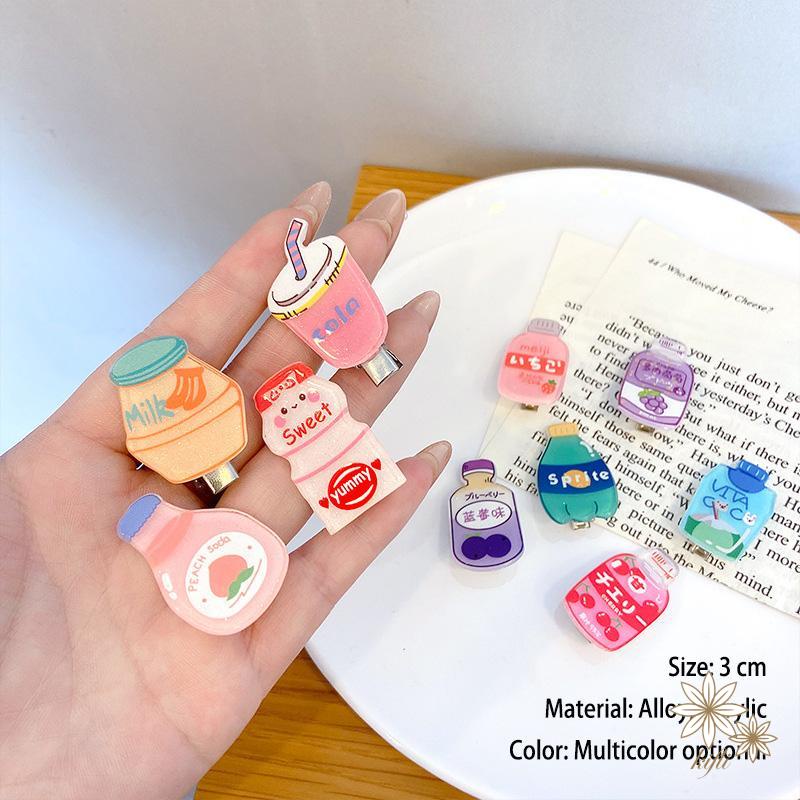 Kẹp tóc mái hình chai nước ngọt xinh xắn không làm tổn thương tóc dễ phối đồ