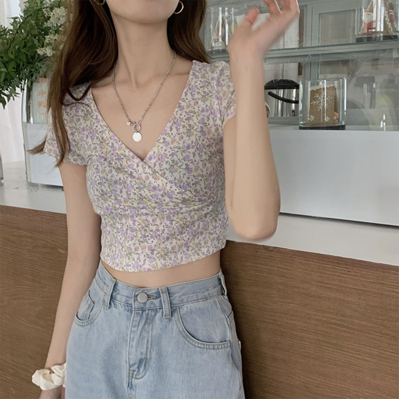 Áo Lửng Tay Ngắn Phong Cách Boho Quyến Rũ Dành Cho Nữ