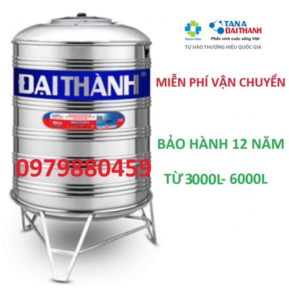 Bồn nước inox304 đứng Đại Thành, bảo hành 12 năm