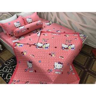 Bộ ga gối poly Hello kitty cầu vồng