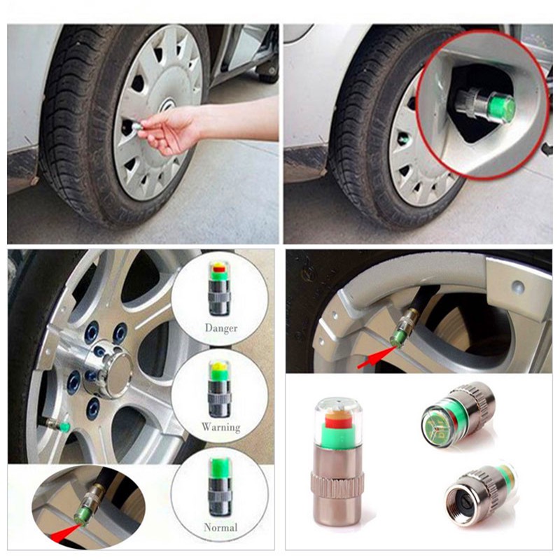 1 Van Cảm Biến Áp Suất Lốp Xe Hơi Có 3 Màu