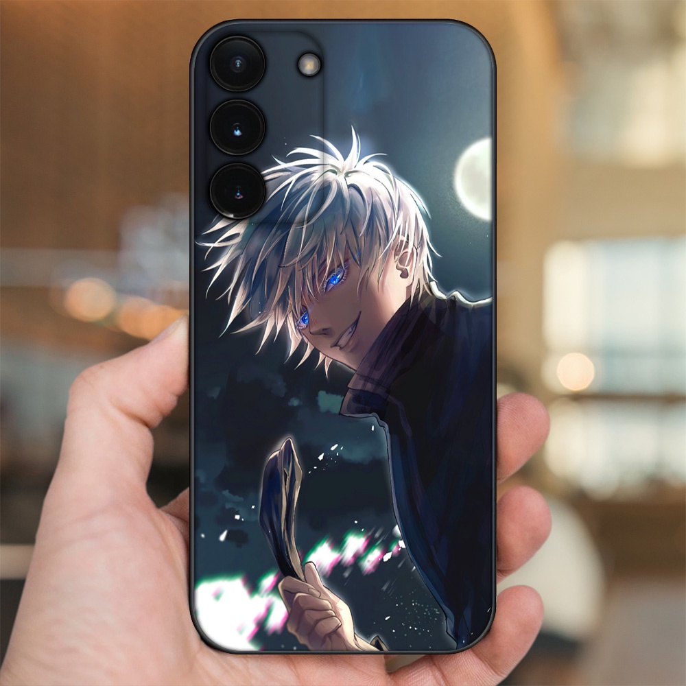 Ốp lưng Samsung S21, S21 Plus, S21 FE, S22, S22 Plus viền đen in hình Satoru Jujutsu Kaisen