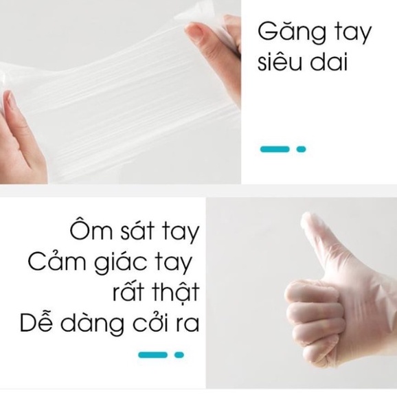 Găng tay siêu dai trong suốt hộp 100 găng tay cao cấp