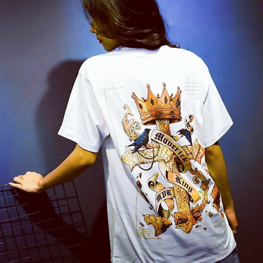 Áo Thun Unisex In Lụa Maverick King Thánh Giá Phông Nam Nữ Rocktee Vải Cotton Cao Cấp Form Rộng Mỹ Local Brand MVR