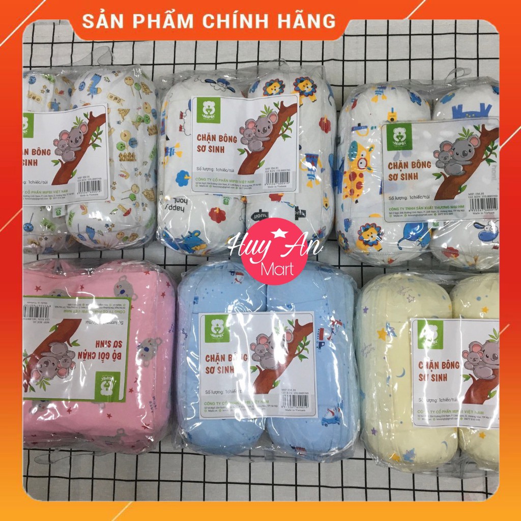 Chặn bông sơ sinh Mipbi ⚡𝐅𝐑𝐄𝐄𝐒𝐇𝐈𝐏⚡ chống lật cho bé, Bộ gối chặn đỗ bé ngủ ngon không giật mình