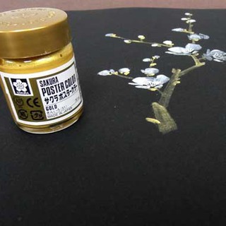 Màu Bột Sakura Poster color Nhũ Vàng Đồng, nhũ bạc, trắng (30ml)