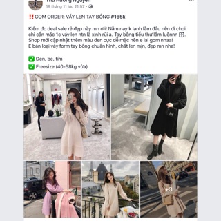 Váy len tay bồng