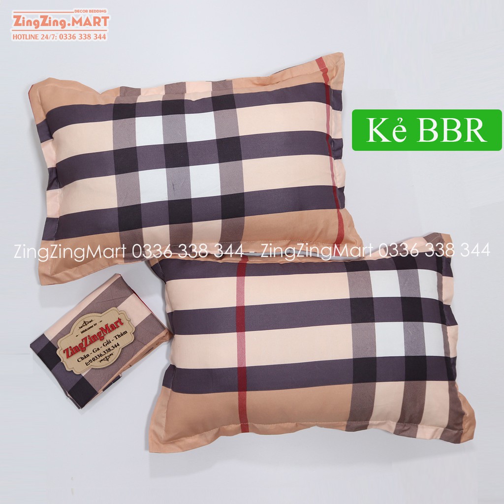 (Mua ngay) Vỏ gối nằm Cotton poly mẫu Kẻ bbr (kích thước 45x65cm)