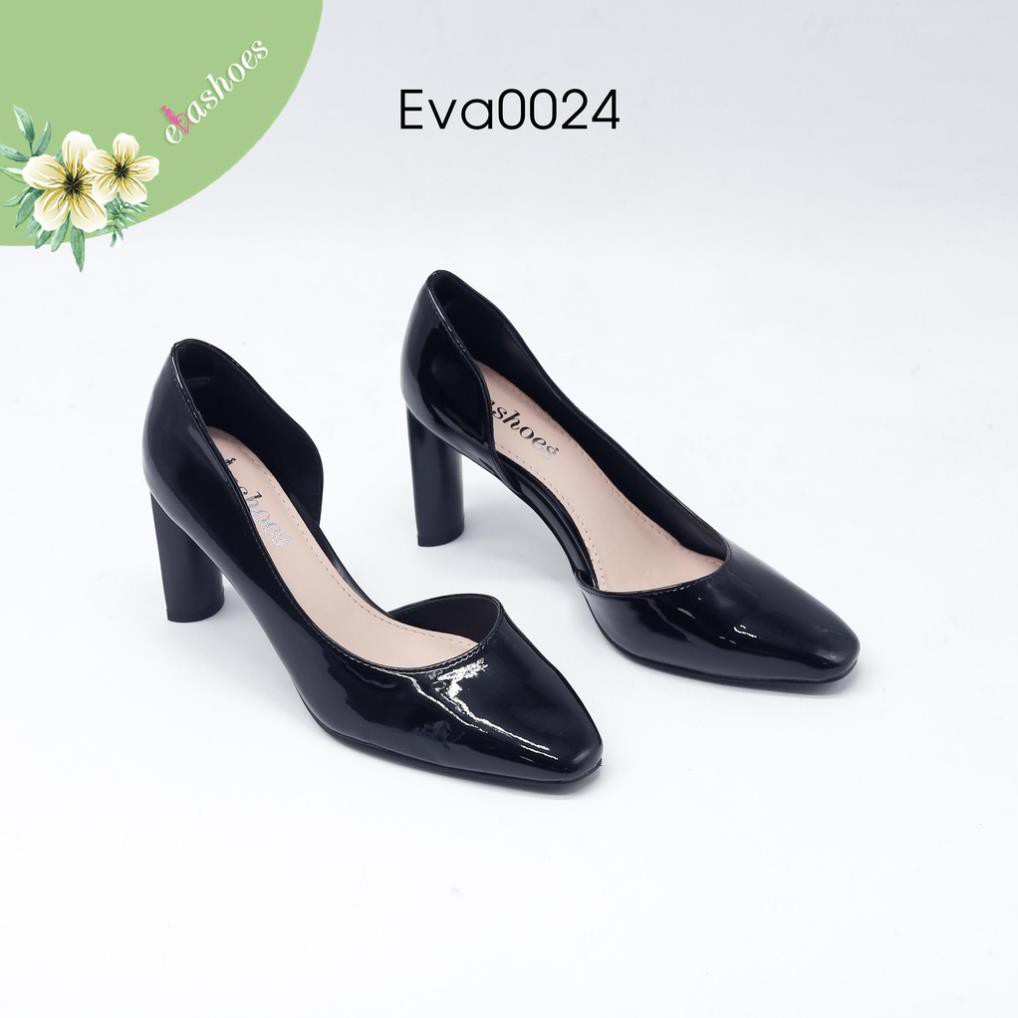 Giày Cao Gót Khoét Eo Da Bóng 8cm Evashoes - Eva0024 c35