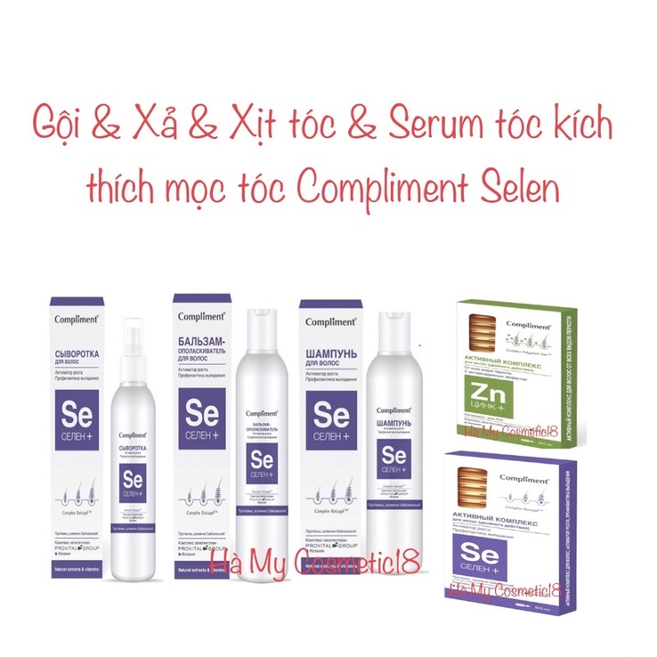 Serum tóc,Xịt tóc,Dầu gội,Dầu xả, kích thích mọc tóc Compliment Selen