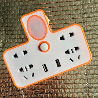 Ổ Điện Đa Năng 4 Chui 2 Cổng USB Có Đèn