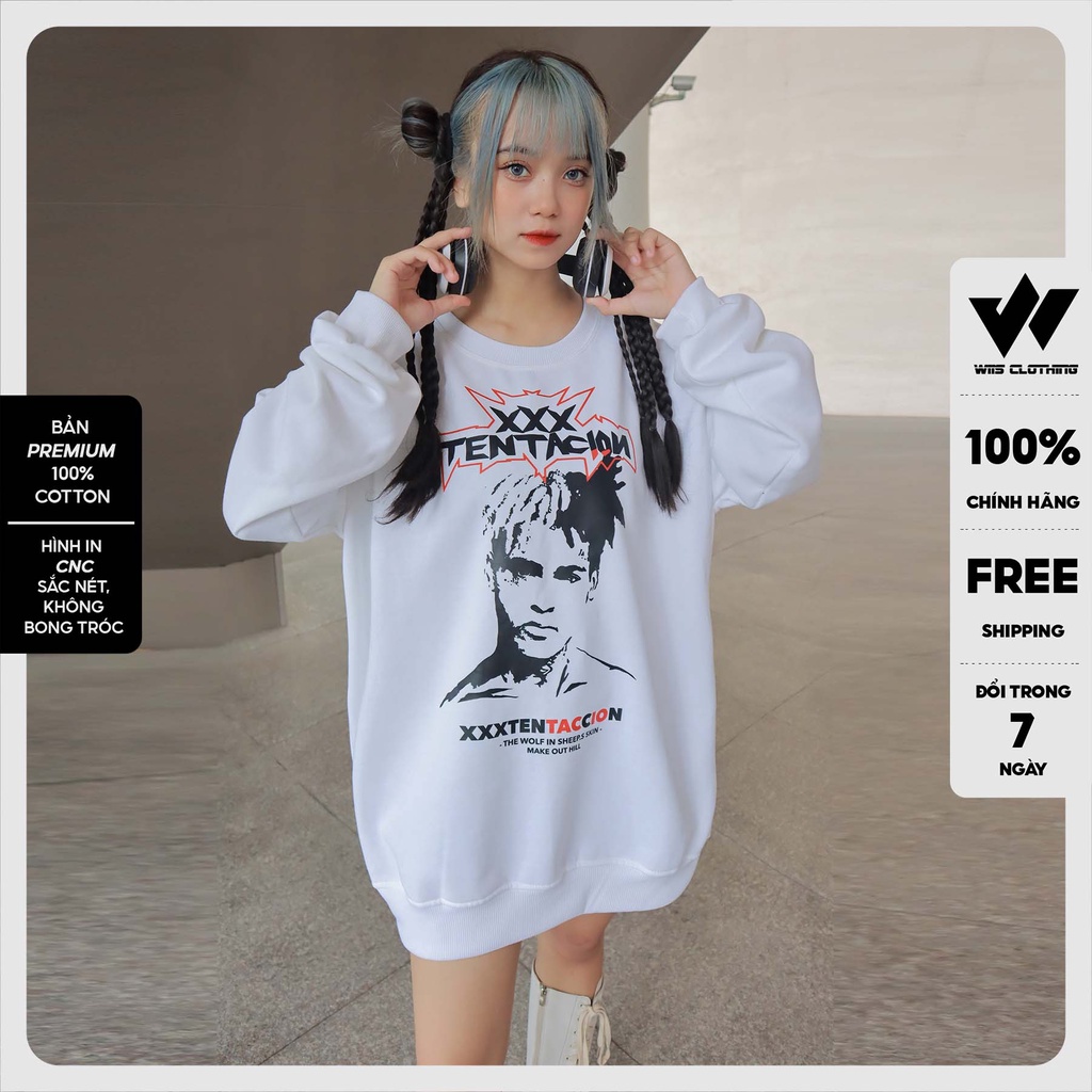 Áo sweater form rộng WIIS unisex XXX oversize tay dài thời trang nam nữ ulzzang