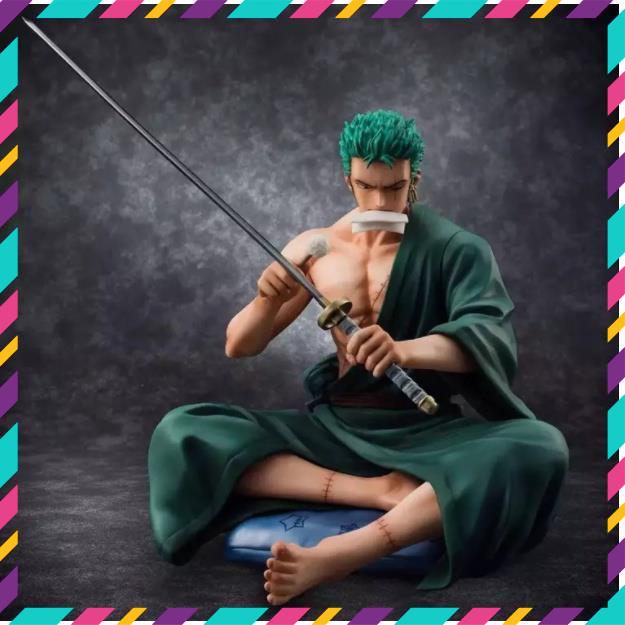 Mô hình Zoro One Piece - Zoro Ngồi Lau KIếm - Hàng Cao Cấp - Cao 17cm - Tượng Figure