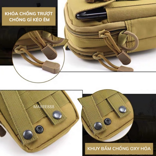 Túi Đeo Hông, Đeo Thắt Lưng Đựng Điện Thoại Chất Liệu Vải Dày Bền Chống Trầy Xước Nhiều Ngăn Tiện Dụng