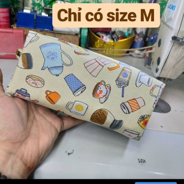 Hộp bút vải tách trà