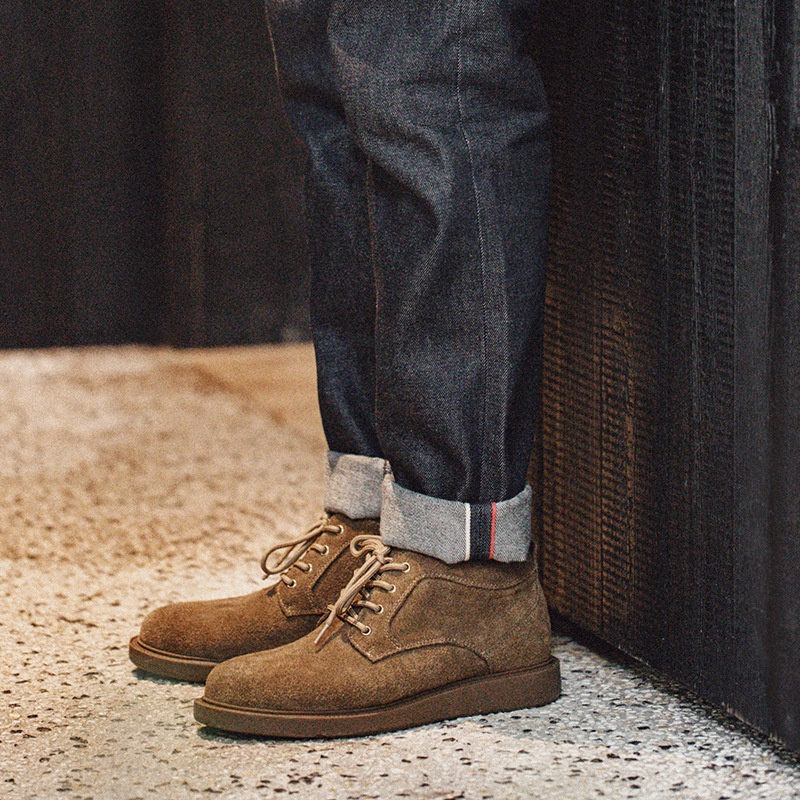 MADEN Giày Da Lộn Màu Nâu Phong Cách Retro Trẻ Trung Cho Nam