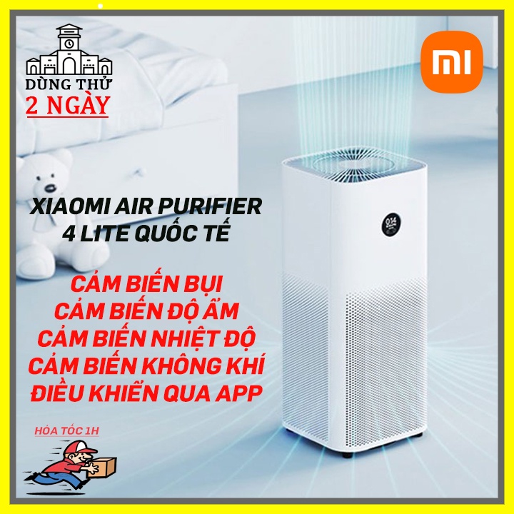 Máy lọc không khí Xiaomi Air Purifier 4 Lite bản quốc tế, cảm biến bụi/nhiệt độ/độ ẩm/ không khí, lỗi 1 đổi 1
