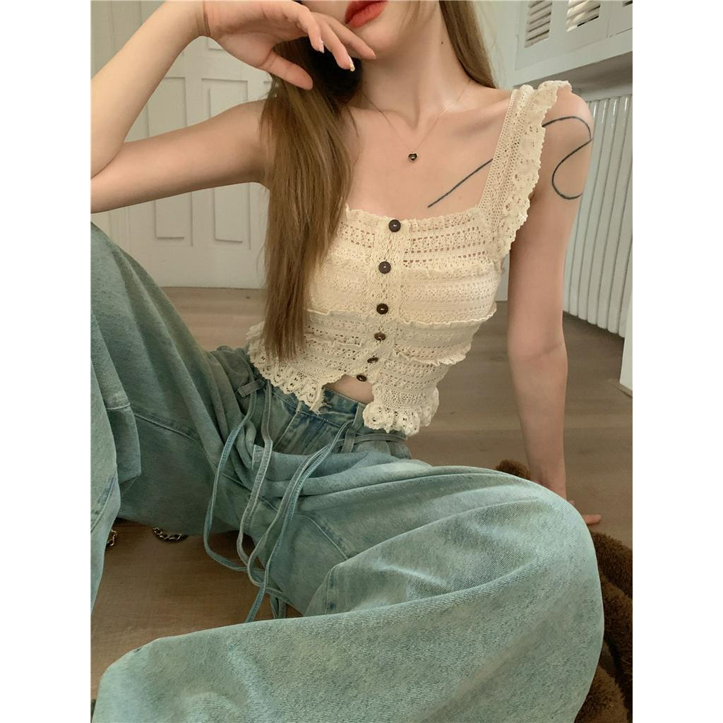 Áo Hai Dây Phối Dây Thắt Xếp Ly Thời Trang Mùa Hè 63549