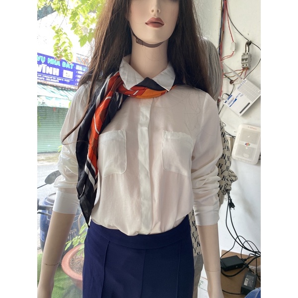 áo somi lụa dài tay trắng hãng inc xịn vnxk