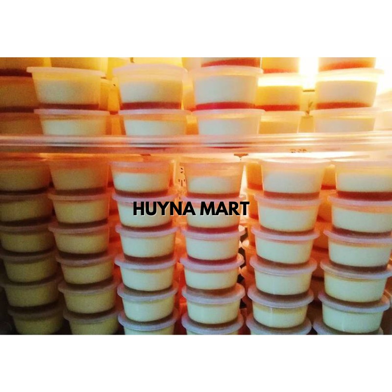 Bộ 50 hủ nhựa cỡ lớn 125ml làm bánh flan caramen, rau câu, sữa chua, đựng slime - hộp flan có nắp Huyna Mart