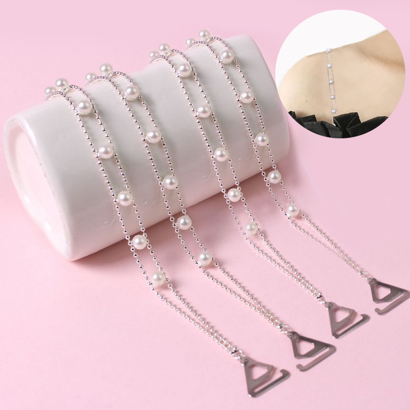 Phụ Kiện Dây Áo Ngực Chống Trượt Đính Hạt Ngọc Trai Kim Loại Tùy Chỉnh Thời Trang Cho Nữ