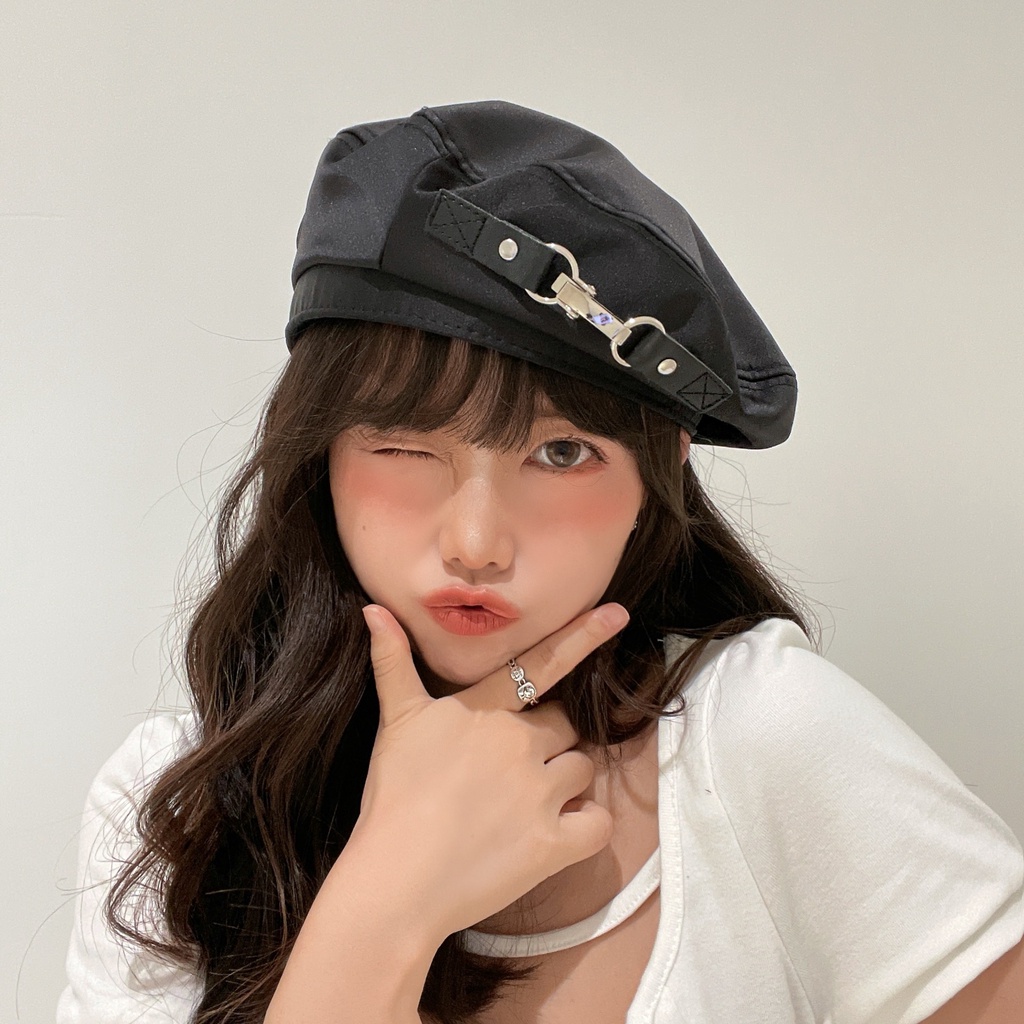 Nón Nồi Beret Phối Khuy Móc Kẹp Xinh Xắn Mũ Hoạ Sĩ L2169