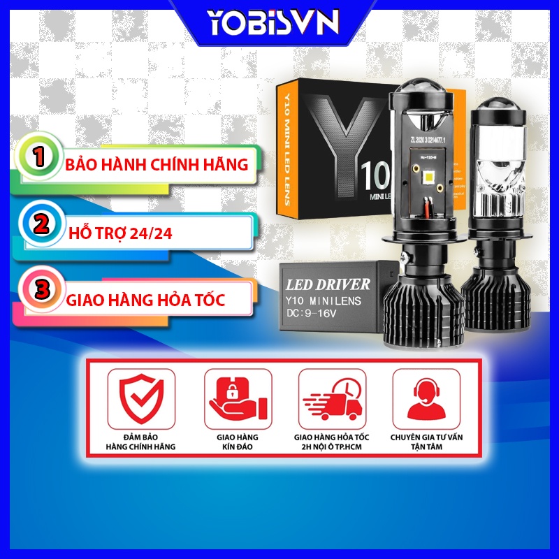 Đèn Pha Y10 Siêu Sáng Chân H4 Bi Cầu, Đèn Pha Dành Cho Xe Ô Tô, Xe Máy