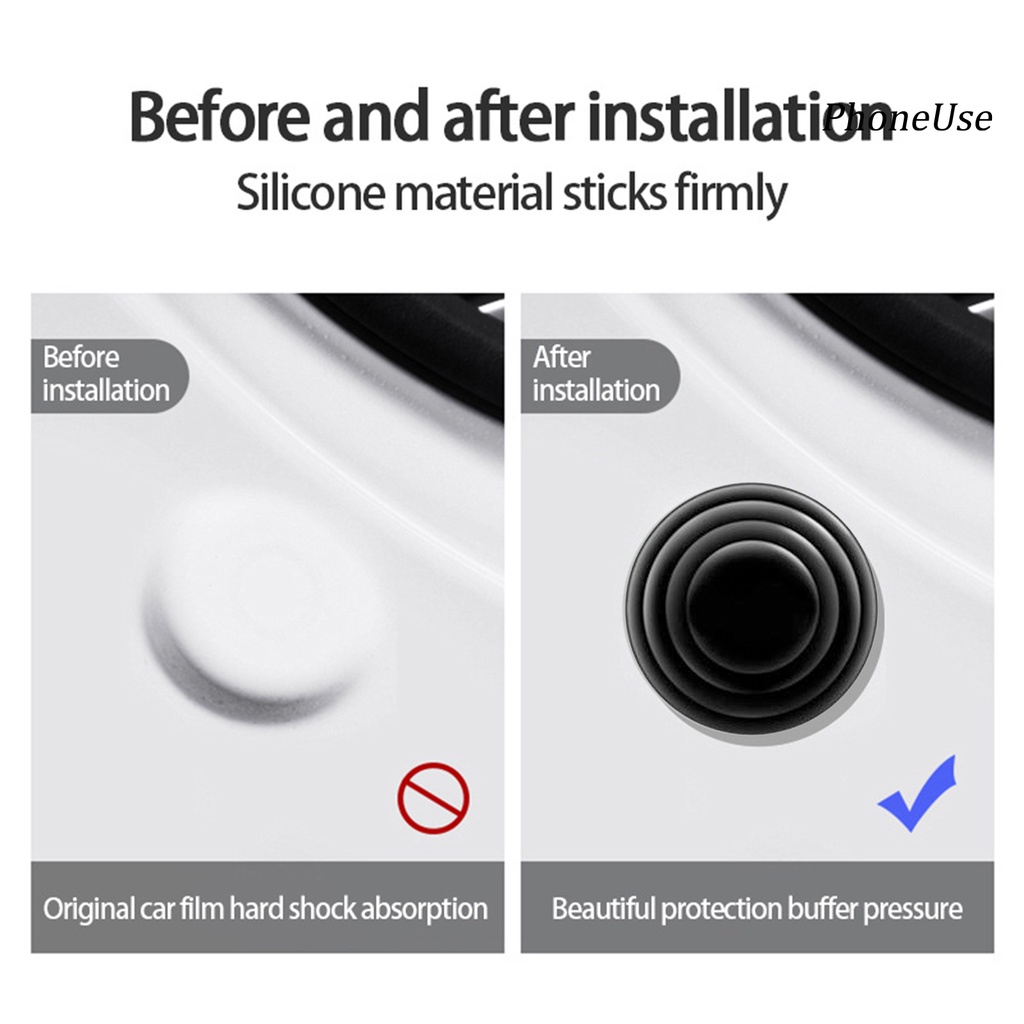Set 10 Miếng Dán Hấp Thụ Sốc Bằng Silicon Không Khoan Độ Bền Cao Thông Dụng Cho Cửa Xe Hơi