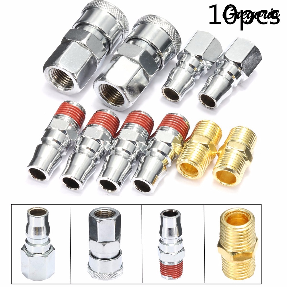 🅖🅡 Set 10 Đầu Nối Máy Nén Khí 1 / 4inch
