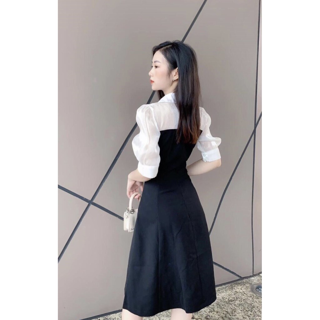 ĐẦM SƠ MI CÔNG SỞ CHANH XẢ, THIẾT KẾ CỔ VOAN
