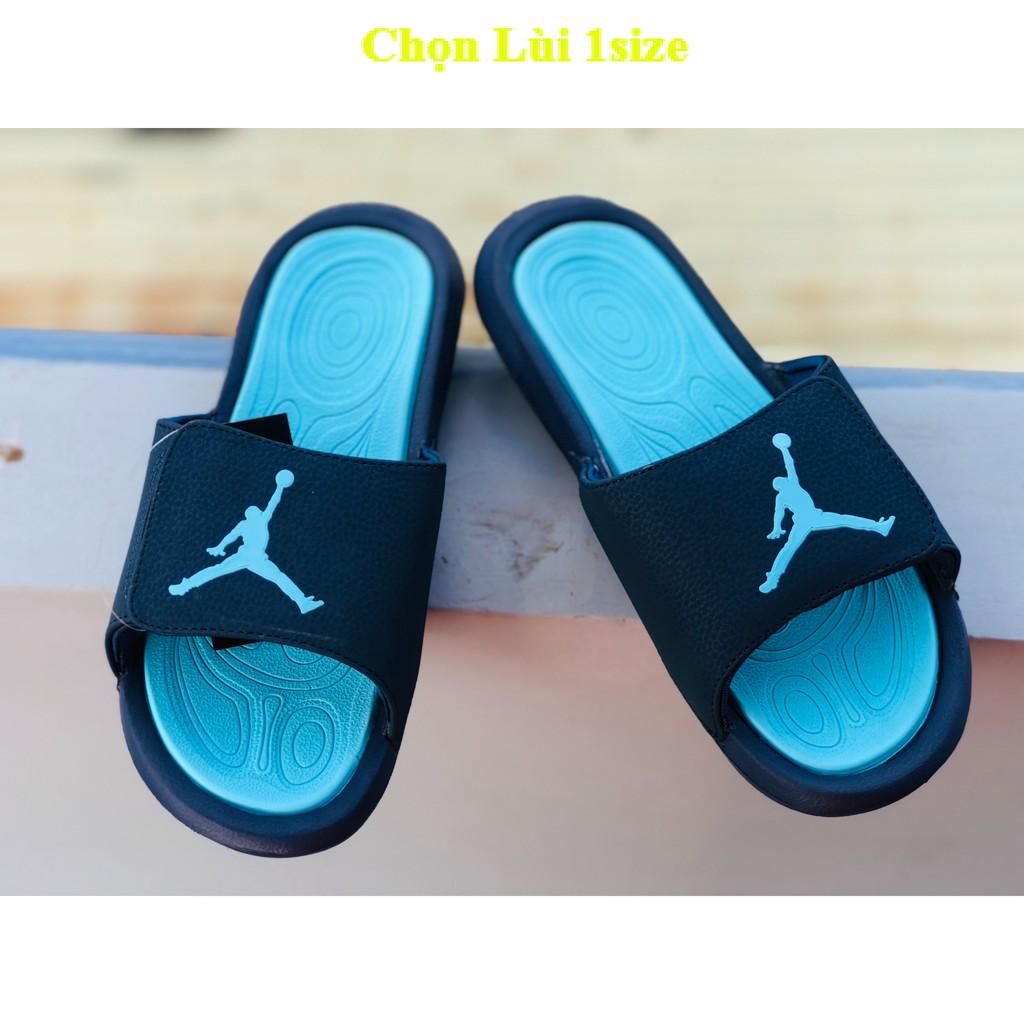 Dép quai ngang jordan jd6 ❤️FREESHIP + Hộp❤️ nam nữ thể thao màu xanh đen - mint