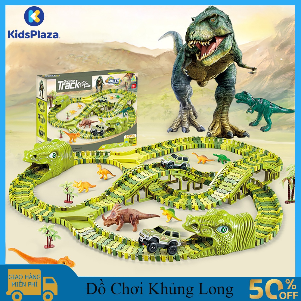 Đồ chơi trẻ em xếp hình đường đua khủng long ,bộ lắp ghép đường ray khủng long nhiều chi tiết thỏa sức sáng tạo cho bé.