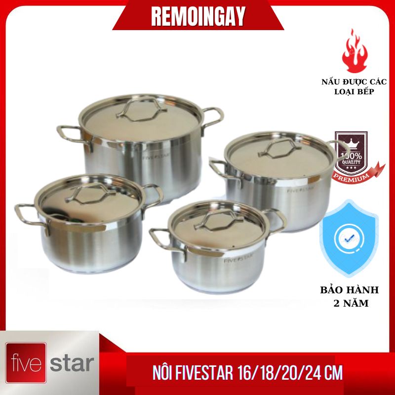 Bộ Nồi Inox Vancouver 4 Chiếc Cao Cấp Nắp Inox