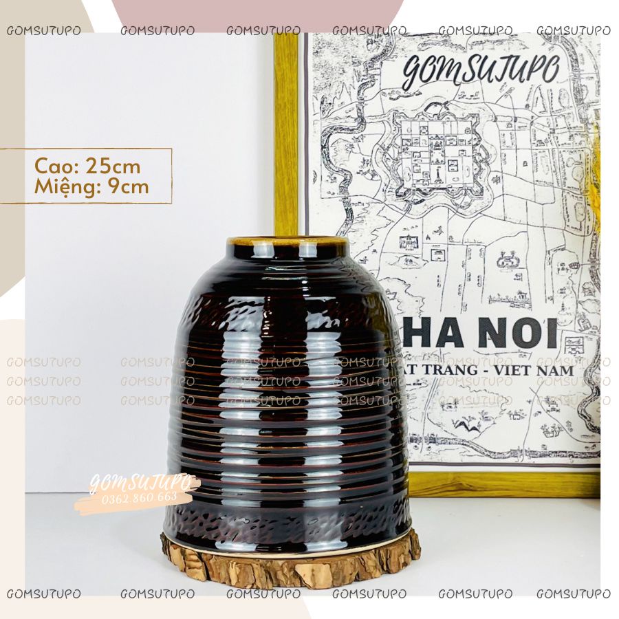 CHUÔNG Gốm Cắm Sen , Đào Tết , Tuyết Mai - Bình Hoa Gốm Trang Trí Decor - gomsutupo Bát Tràng