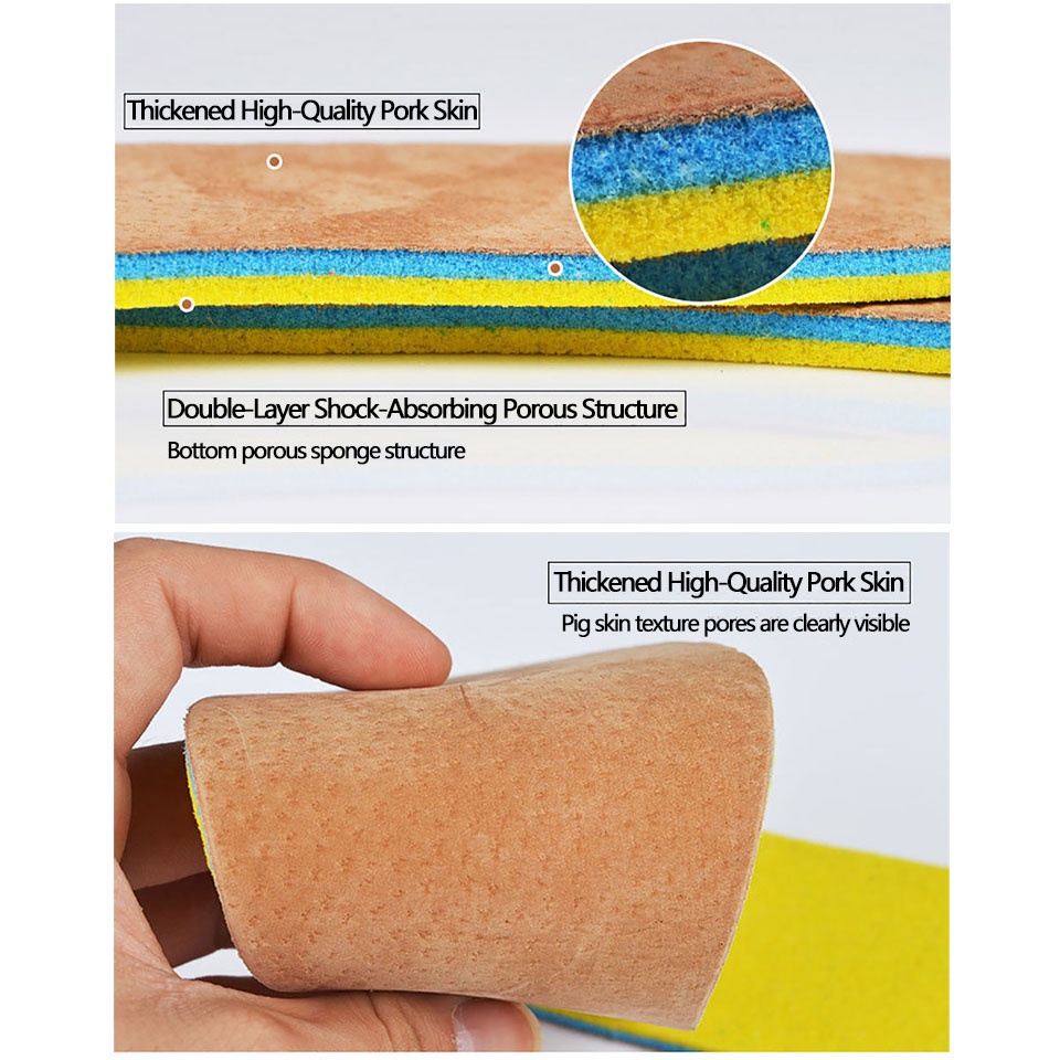 1 Cặp Đế Lót Giày Da Heo Hai Lớp Dày Dặn Mềm Mại Thoáng Khí Thoải Mái Dành Cho Nam Và Nữ