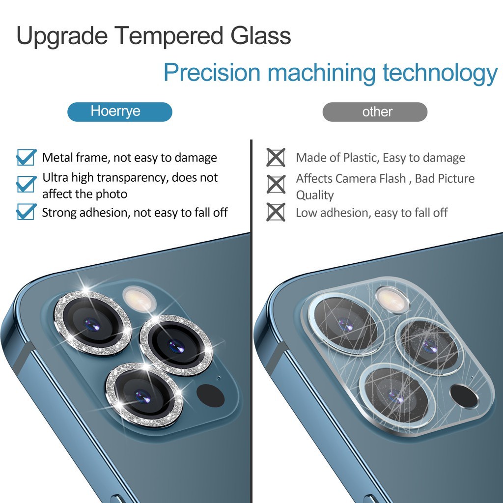 Ốp Điện Thoại Kim Tuyến Bảo Vệ Ống Kính Máy Ảnh Cho i-P Phone11 / 11Pro / 11Pro Max / 12 / 12Mini / 12Pro / 12Pro Max