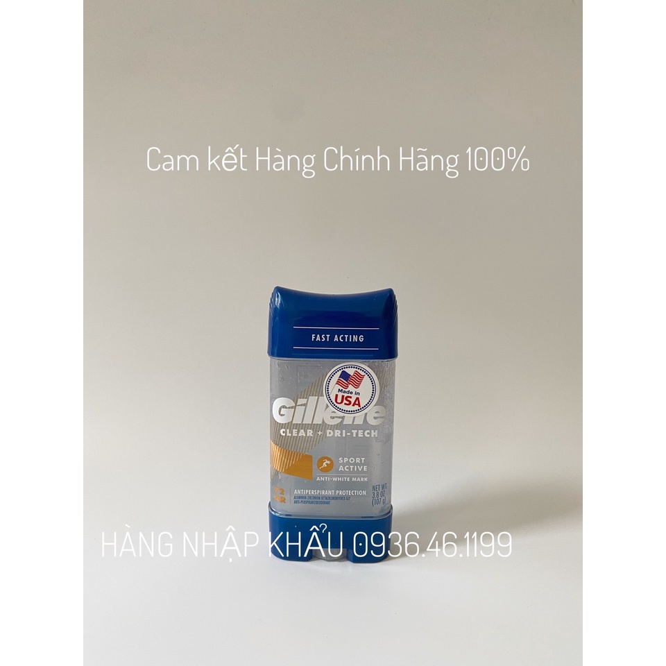 [Mẫu Mới nhất] [Chính hãng] Gel Lăn khử mùi 72giờ siêu thơm nam Gillette Clear Mỹ-107gam