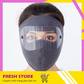 Khẩu Trang Ninja Nam Nữ Che Kín Mặt Kín Cổ Lót Vải Nỉ Siêu Ấm Có Kính KTN01KHNX – Freshstore