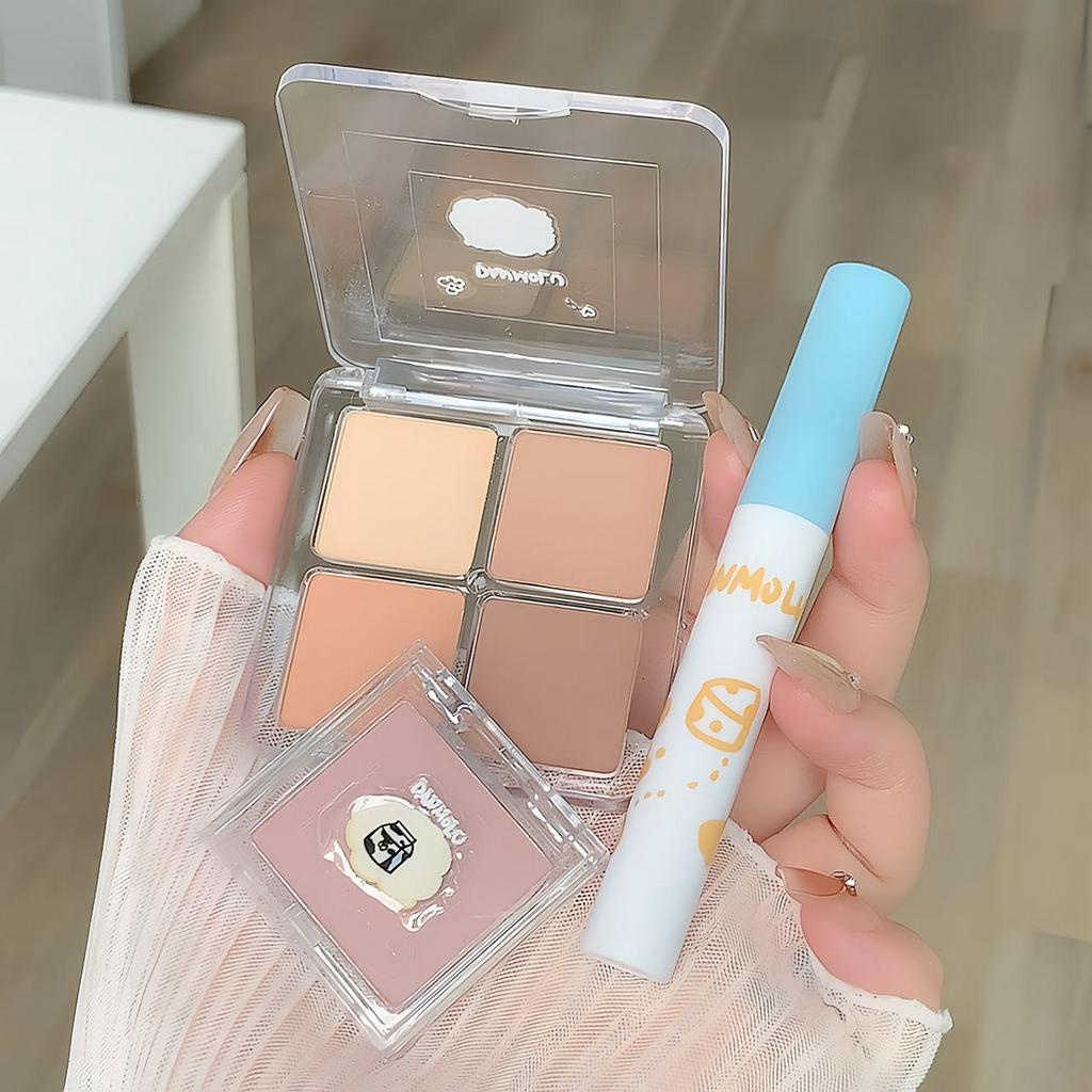 DANMOLU bộ trang điểm 3 sản phẩm Son môi+Phấn Mắt+Phấn Nền Chất Lượng Cao Chất lỏng concealer