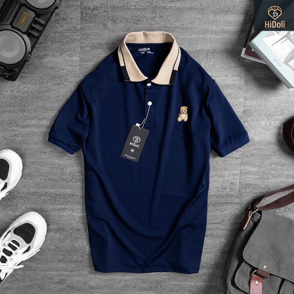 Áo Thun Polo Nam cổ bẻ thêu gấu Tedear vải Cá Sấu Cotton thoáng mát - Hàng chất lượng cao