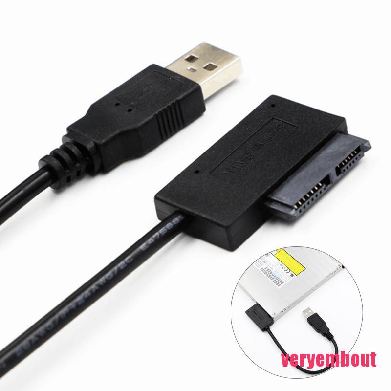 Cáp Chuyển Đổi Usb 2.0 Sang Sata 7p + 6p Cho Laptop Dvd / Cd Rom