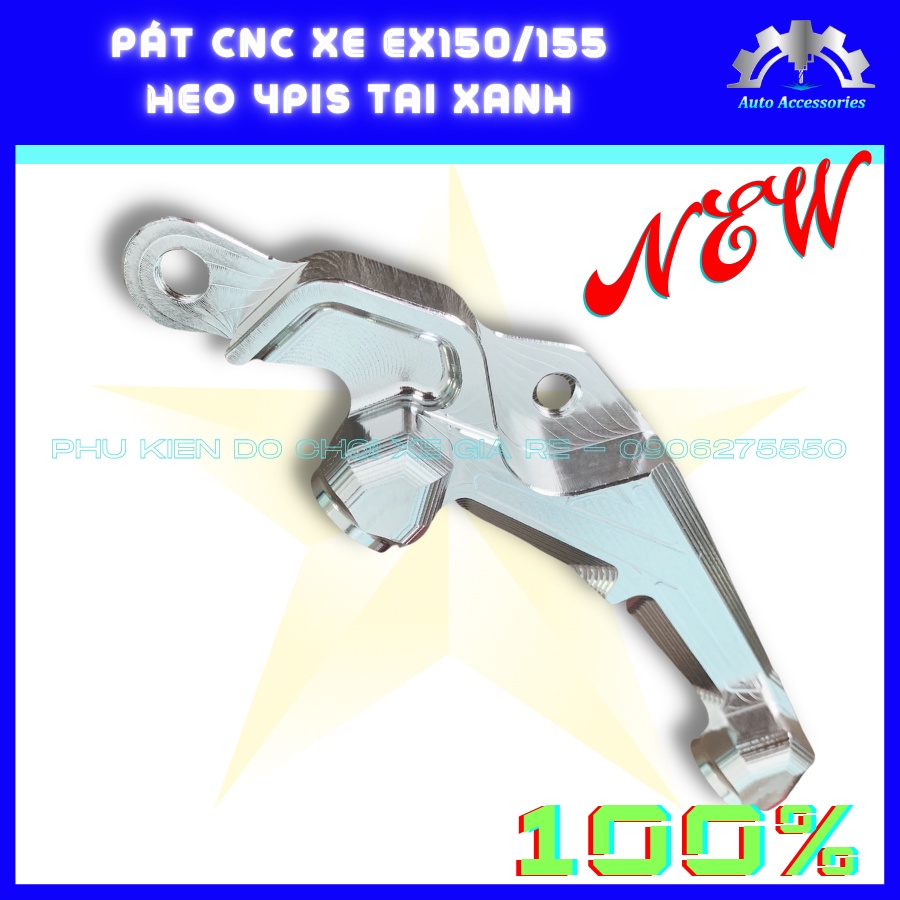 PÁT CNC - Pát Trước xe Exciter Ex150 (Lỗ Trụ 10mm), gắn Heo Dầu 4piston BRCMBE 50A (Heo Tai Xanh) đĩa size 260mm 267mm
