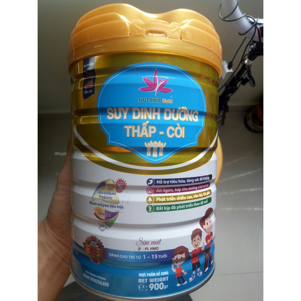Sữa bột Nutrikidgold lon 900gr Dành cho trẻ suy dinh dưỡng thấp còi