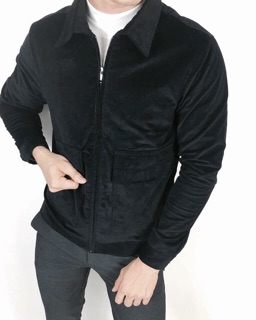 Áo khoác Biker kaki nhung